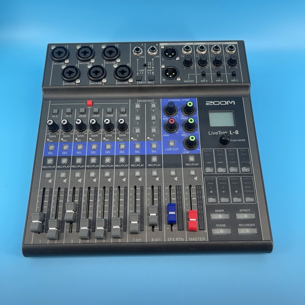Zoom LiveTrak L-8 8-Channel Mixer UNTESTED For Parts Repair Only